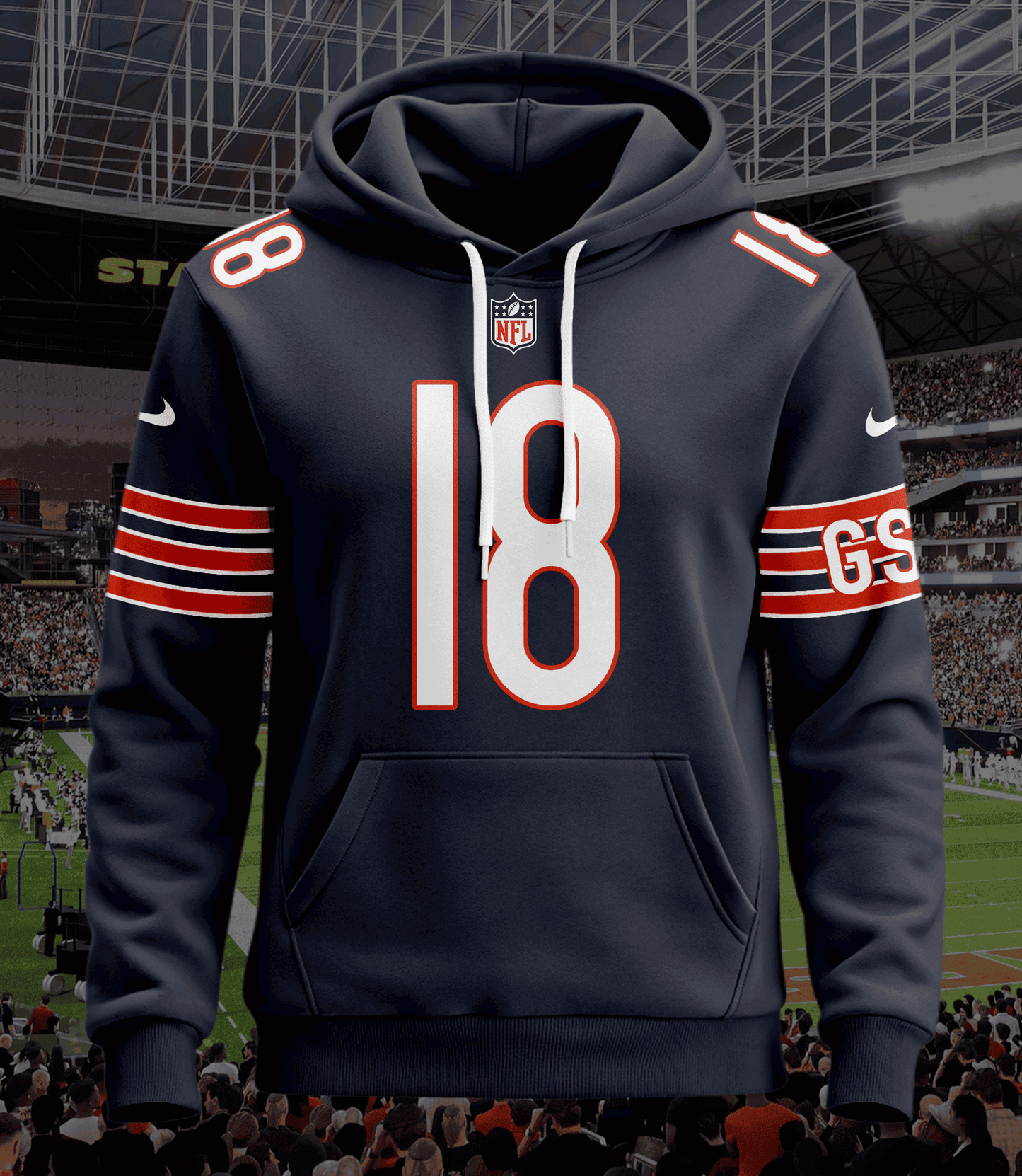 Chicago Bears | Hoodie Style Jersey Custom Name And Number