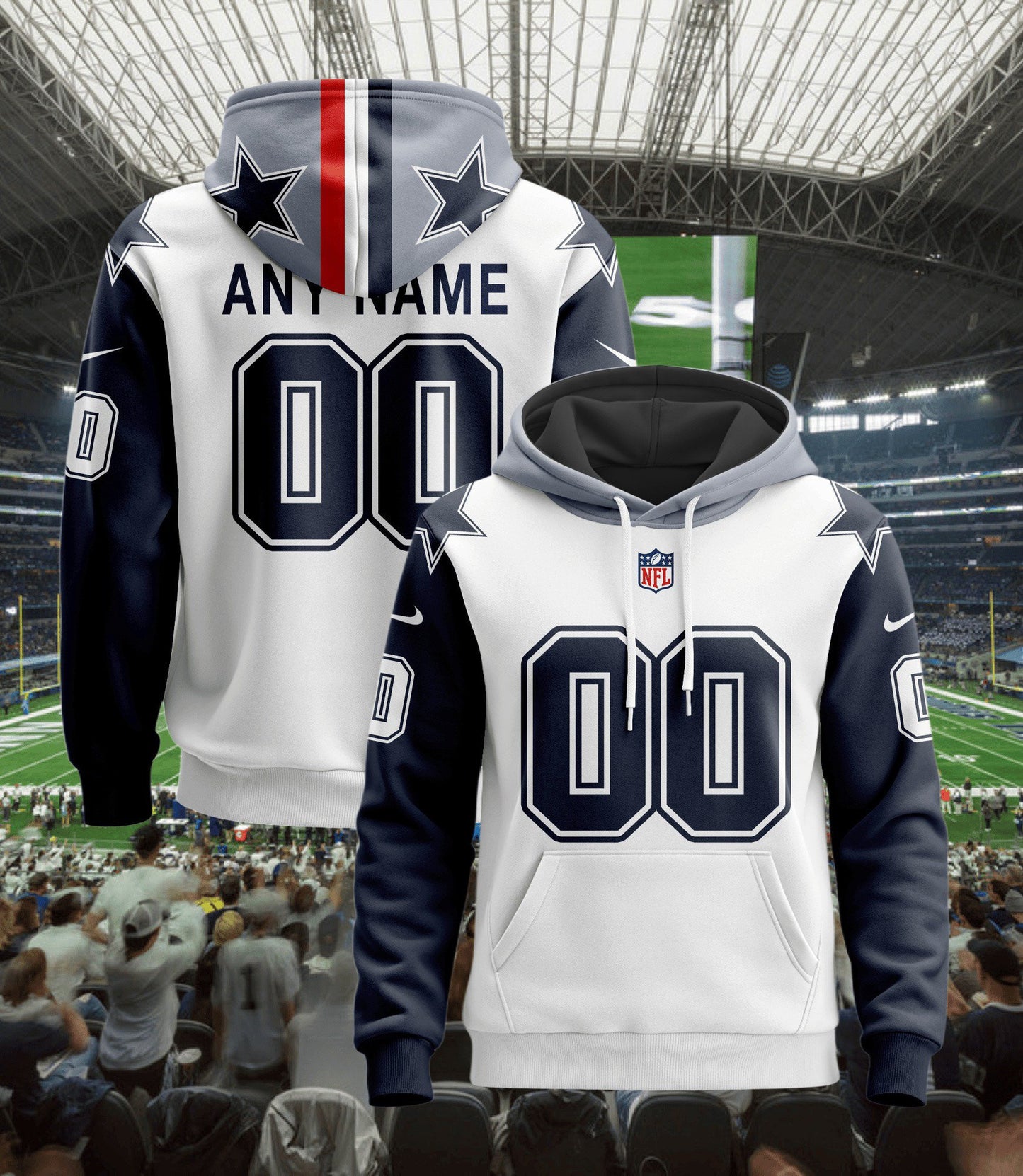 Dallas Cowboys | Hoodie Style Jersey Custom Name And Number